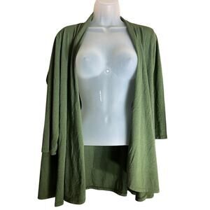 Notations Brand Green 3/4 Sleeve Cardigan Top Women's Sz 1X